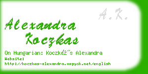 alexandra koczkas business card